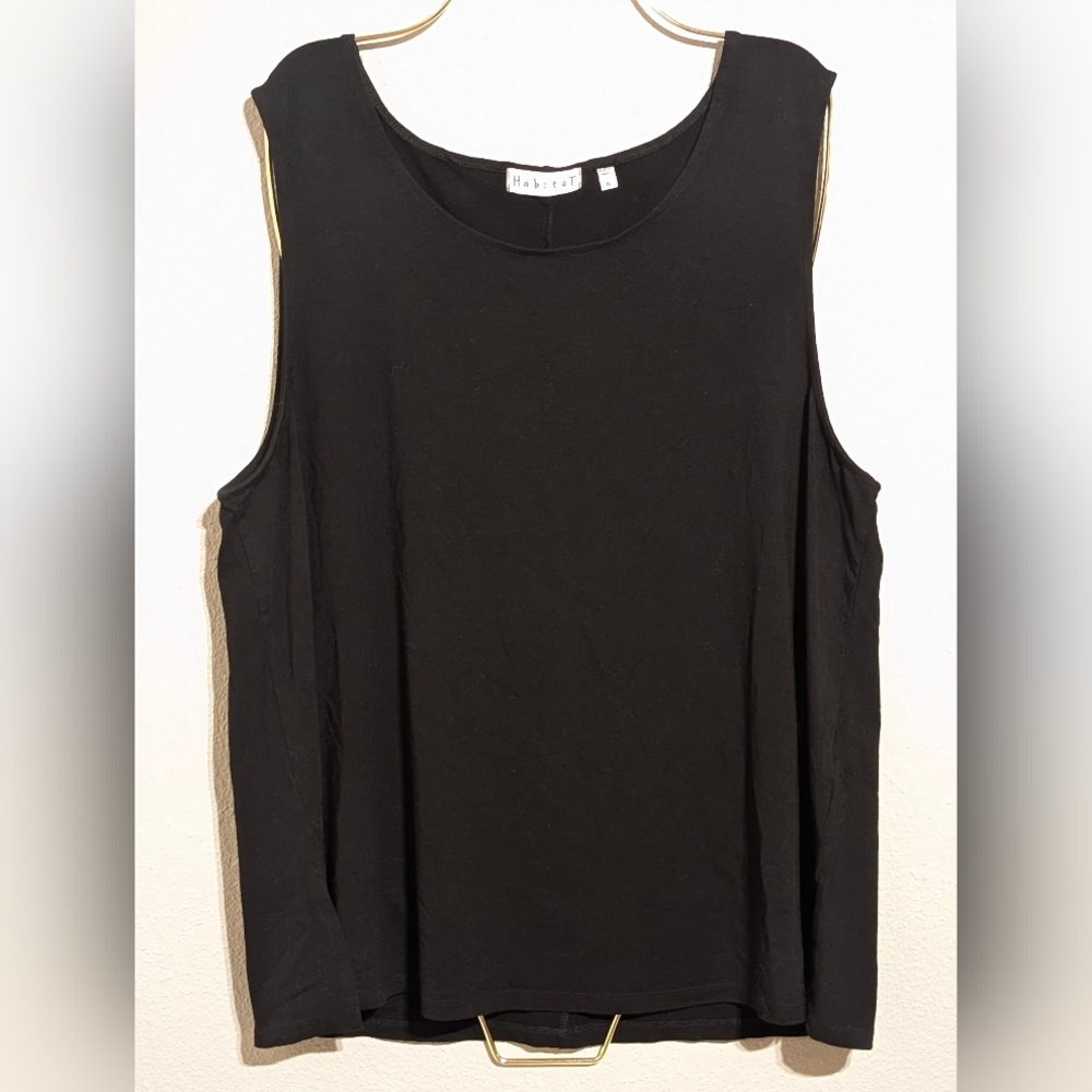 ✈️ Habitat Black Rayon/Spandex Core Easy Travel Tank Top XL